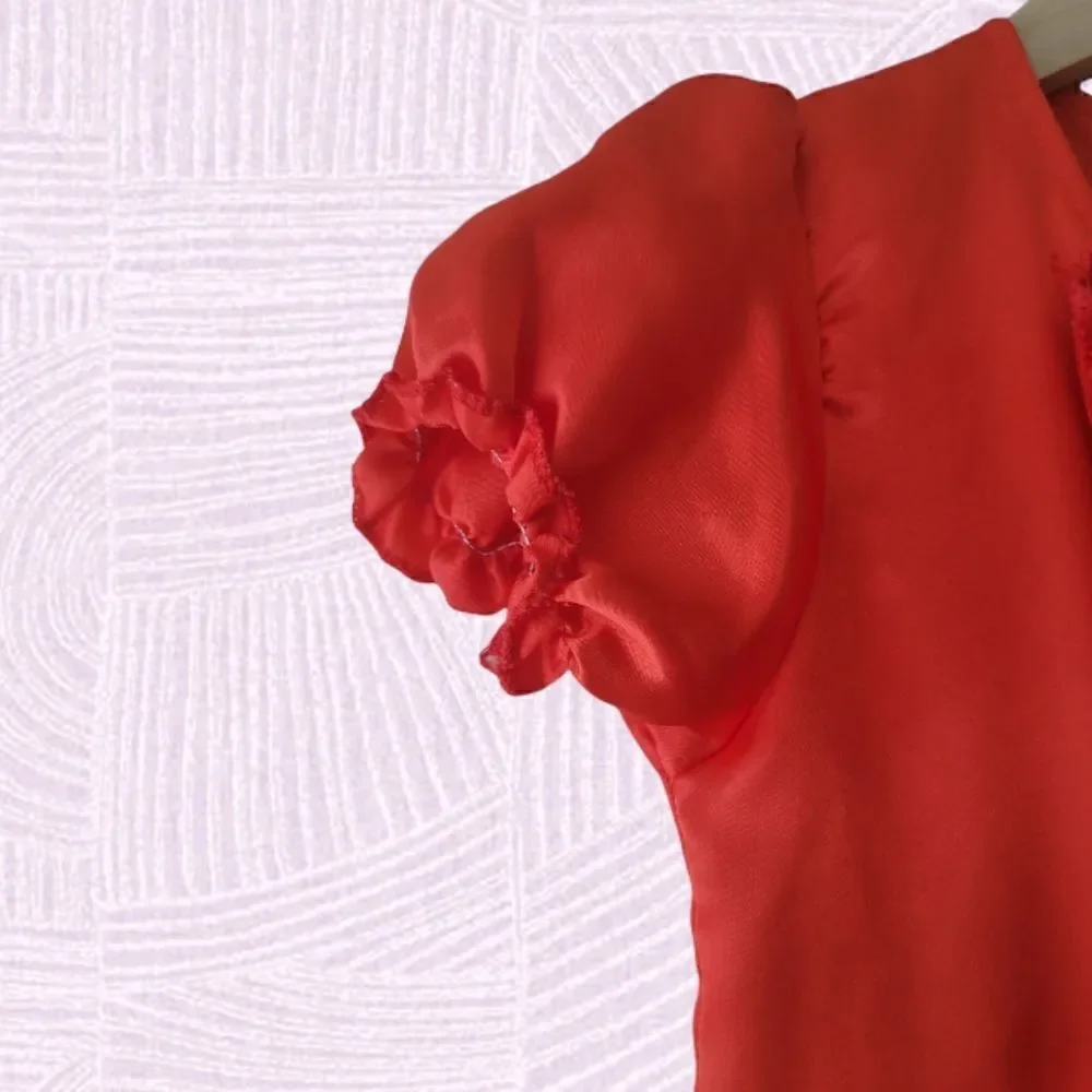 Girls Red Dress with Faux Pearls - NWOT
